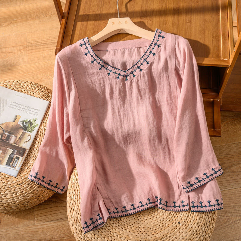 ANOUK | BLUSA RICAMATA CON SCOLLO A V