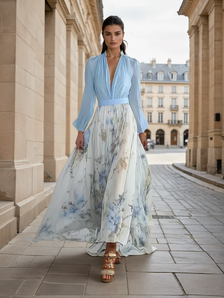 SARAH | ABITO MAXI FLOREALE ELEGANTE