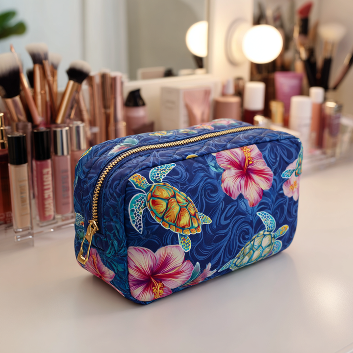Beauty case trapuntato con tartaruga marina NCU0DK10238