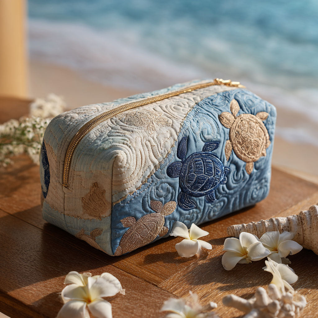 Beauty case trapuntato con tartaruga marina NCU0PT9267