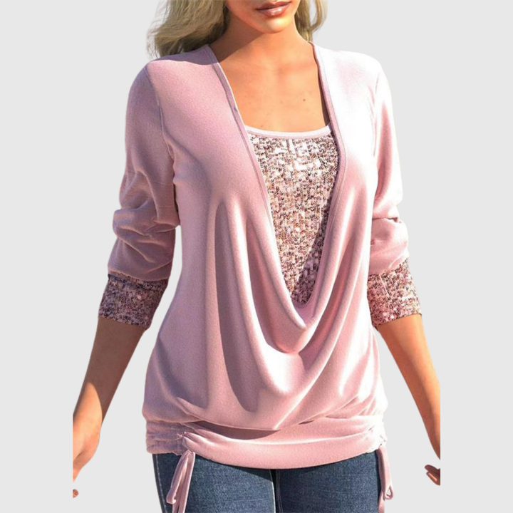 Odeline | Blusa con Paillettes a Strati