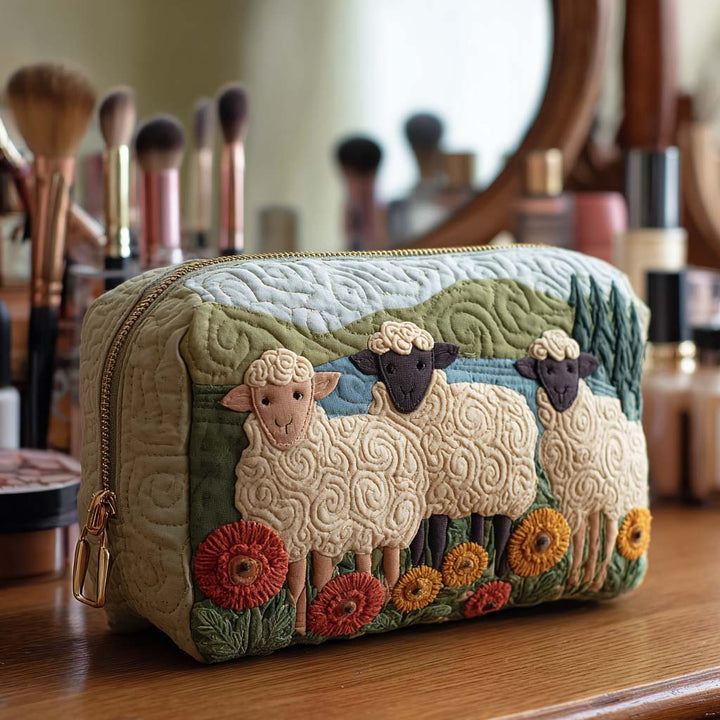 Beauty case trapuntato con pecora al pascolo NCU0NT10388