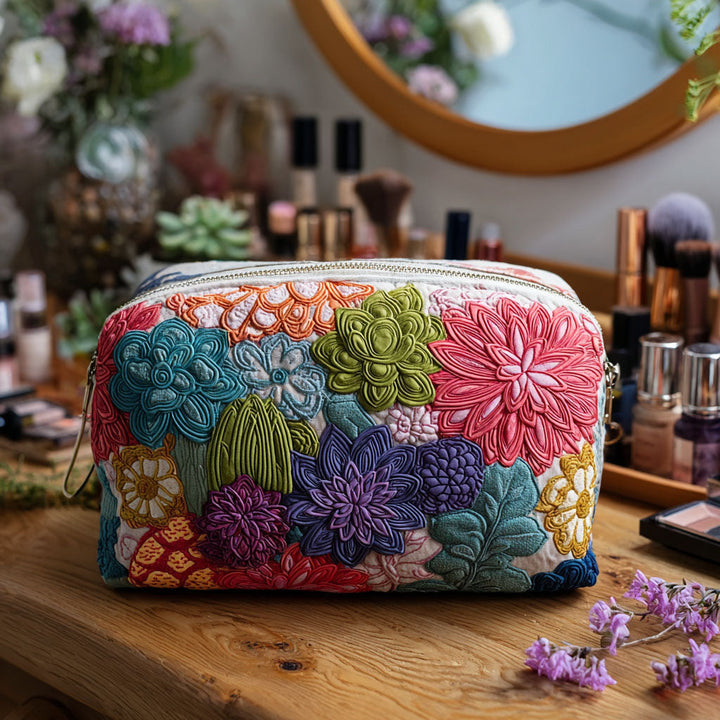 Beauty case trapuntato con giardino di cactus NCU0PT9626
