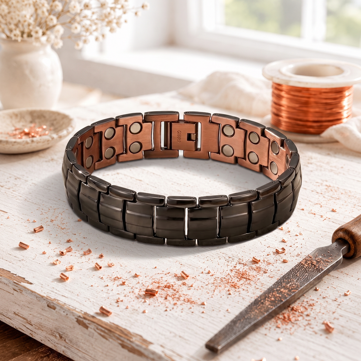 Bracciale in Rame per Uomo Obsidian