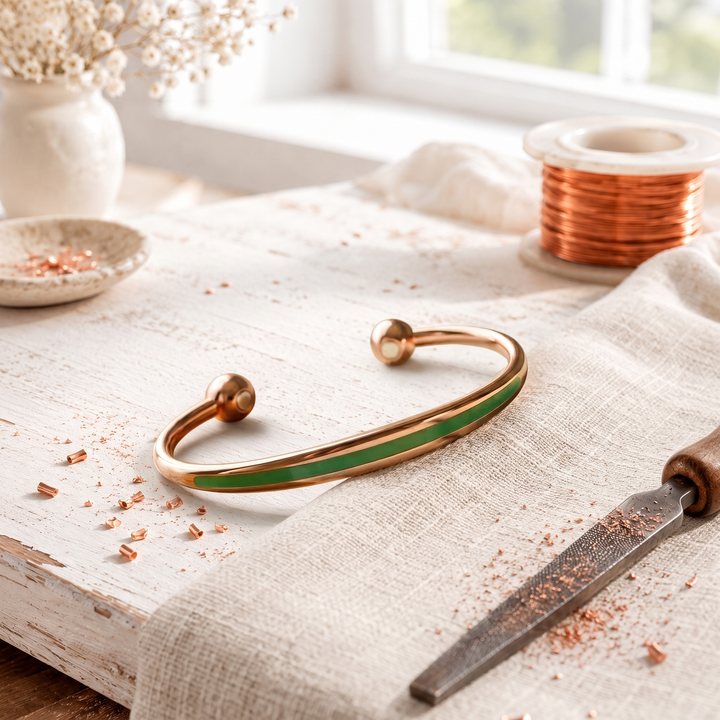 Bracciale in rame con patina