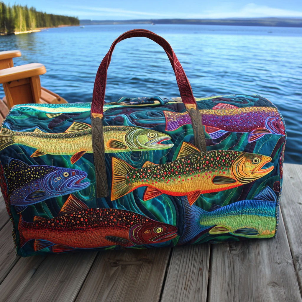 Borsa da viaggio trapuntata con trota arcobaleno NCU0PT9016