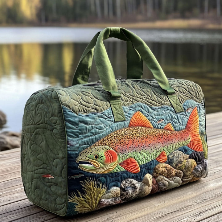 Borsa da viaggio trapuntata con motivo pesca NCU0VT259