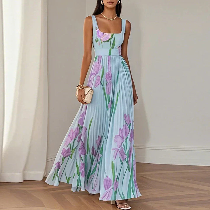 ORIAH | ABITO MAXI FLOREALE SVASATO