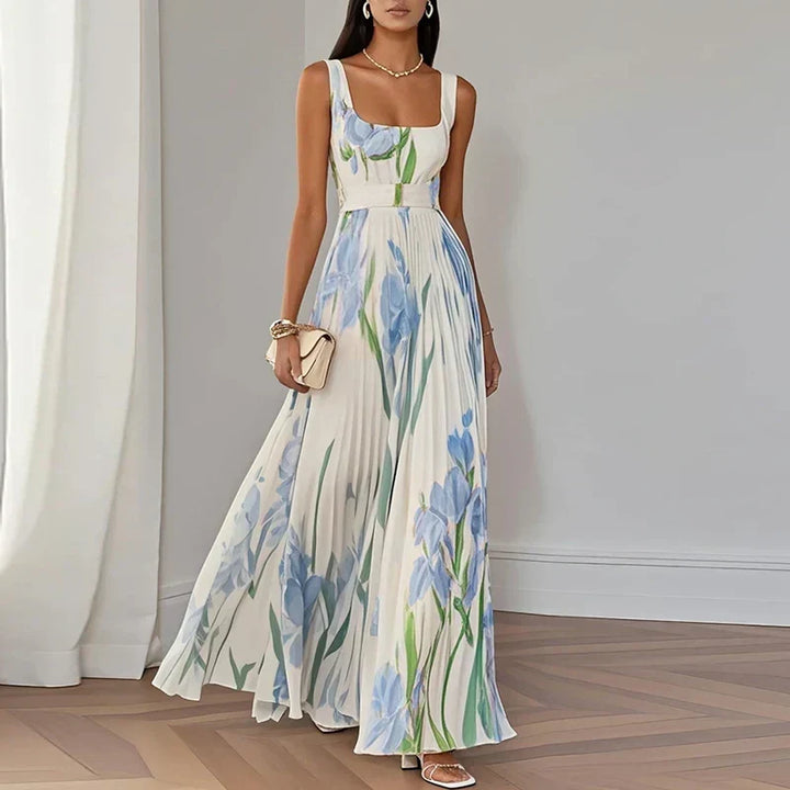 ORIAH | ABITO MAXI FLOREALE SVASATO