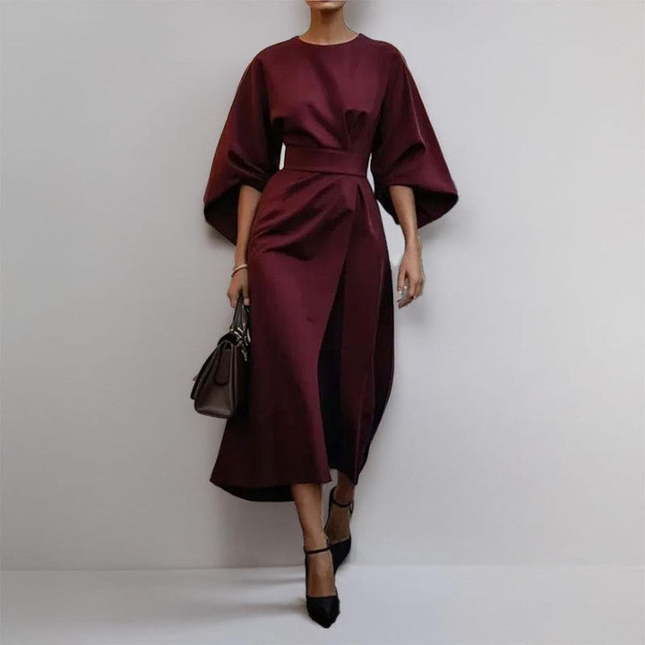 ELDRA | ABITO MAXI IN RASO CON MANICHE SVASATE