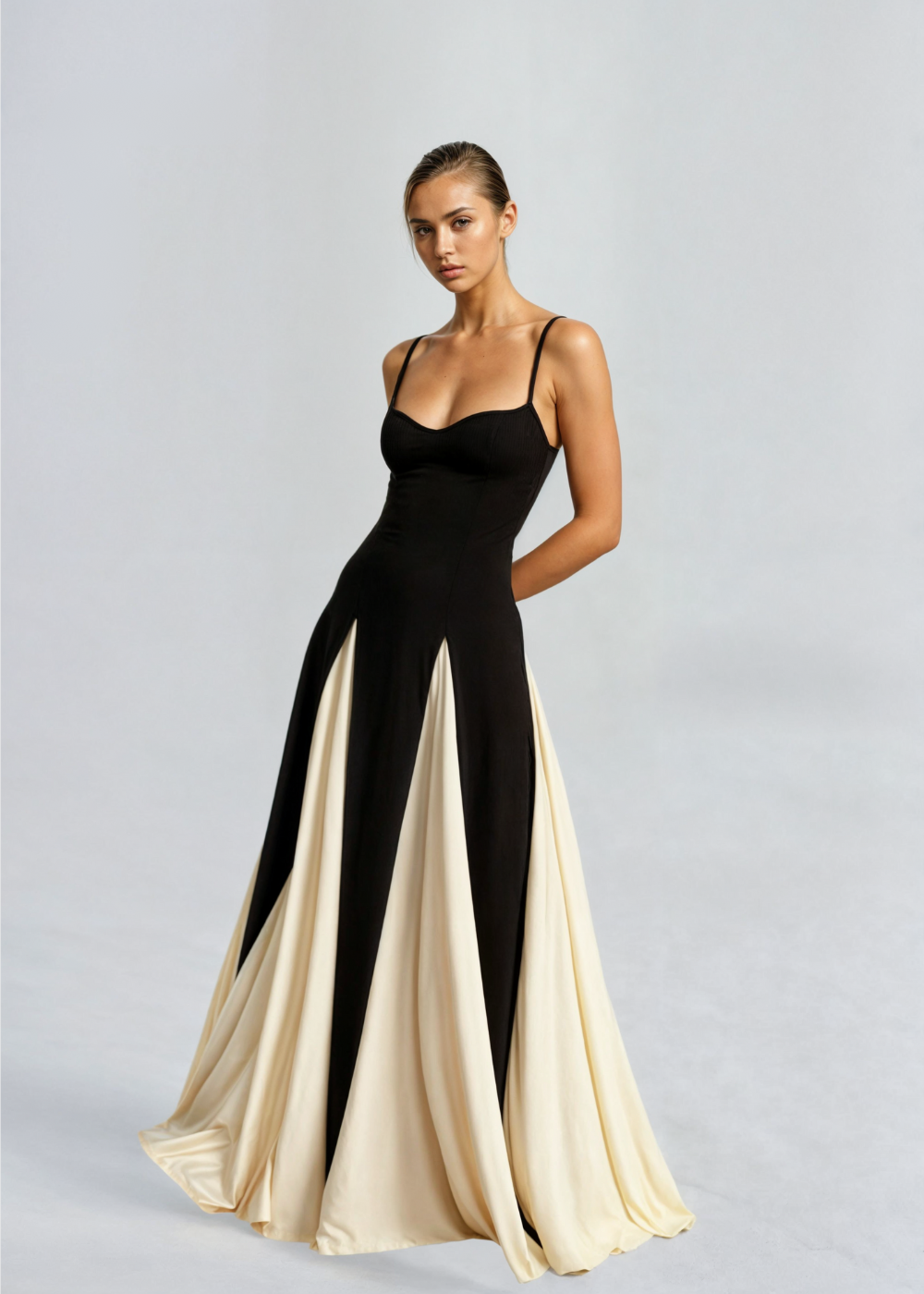 ALWEN | ABITO MAXI ELEGANTE BICOLORE