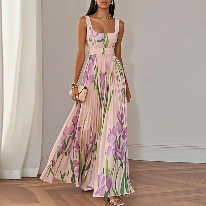 ORIAH | ABITO MAXI FLOREALE SVASATO