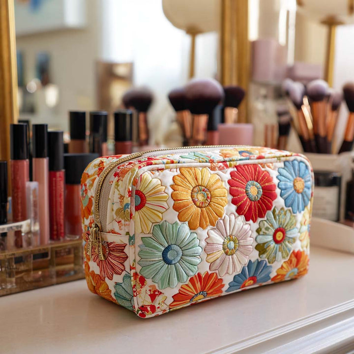 Beauty case trapuntato con petali brillanti NCU0NT10236