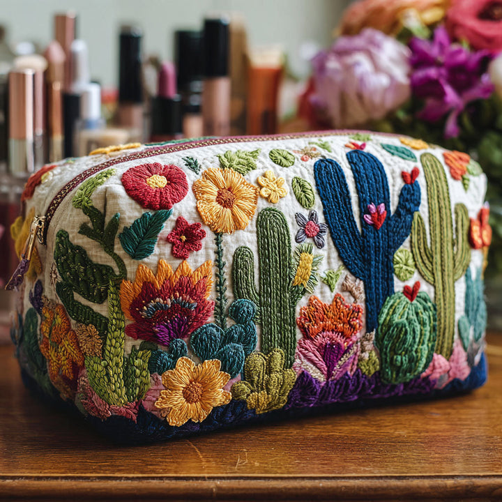 Beauty case trapuntato con piante succulente NCU0PT9630
