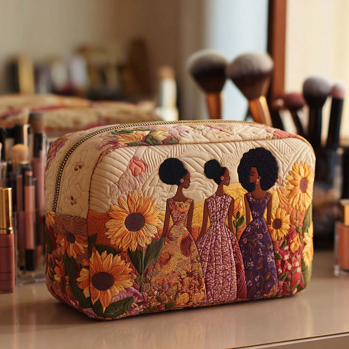 Beauty case trapuntato con girasoli luminosi NCU0NT10382