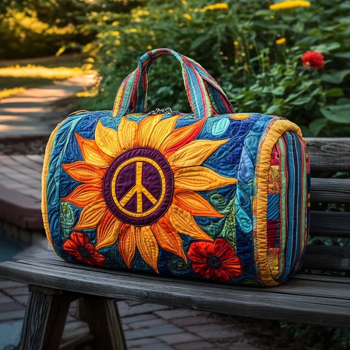 Borsa da viaggio trapuntata con sole e simbolo pace NCU0XD457
