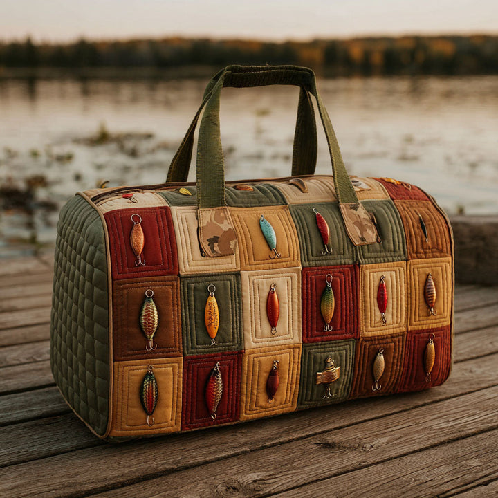 Borsa da viaggio trapuntata con motivo pesca NCU0VT259