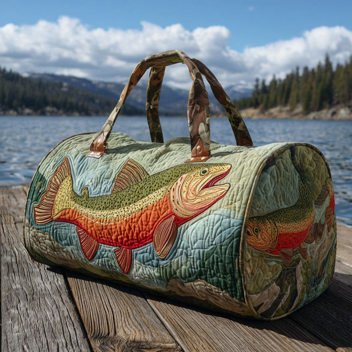 Borsa da viaggio trapuntata con motivo pesca NCU0VT259