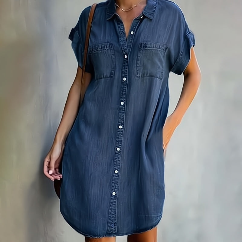 HELEN | ABITO CHEMISIER IN DENIM CON BOTTONI