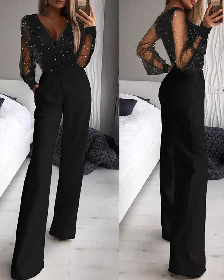 Islie | Tuta Elegante con Maniche Trasparenti