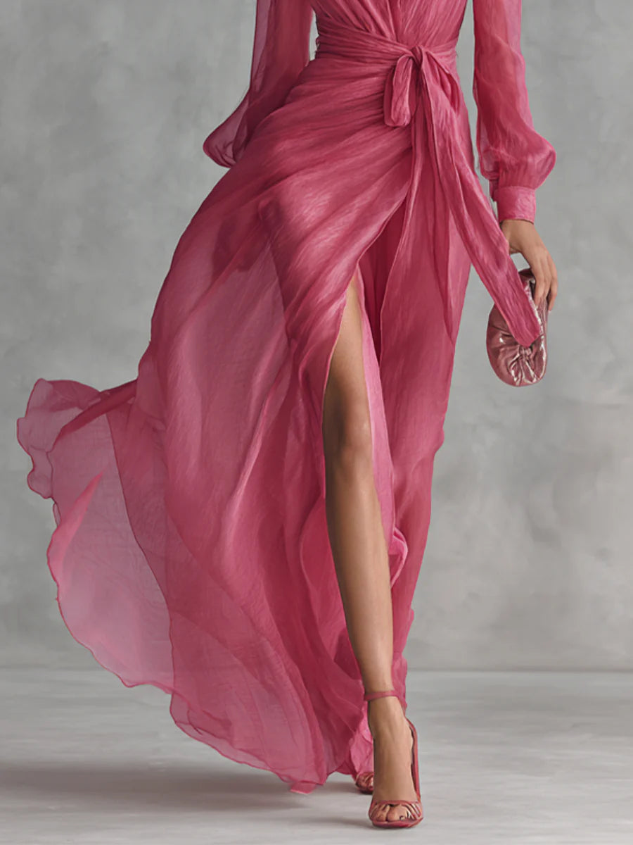 ELLIE | ABITO MAXI CON SCOLLO A V