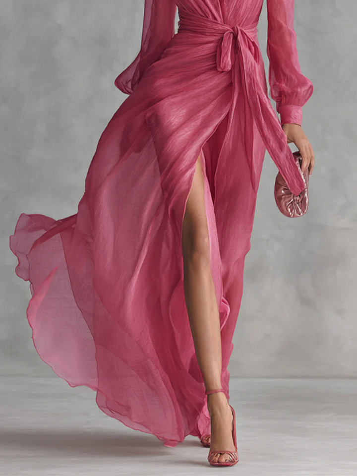 ELLIE | ABITO MAXI CON SCOLLO A V
