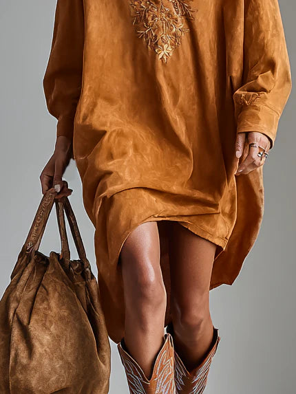 SYBIL | ABITO MIDI STAMPATO CON SCOLLO A V