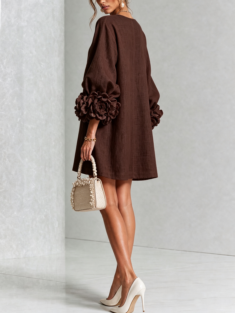 HINAN | Abito Corto Elegante con Stampa Floreale
