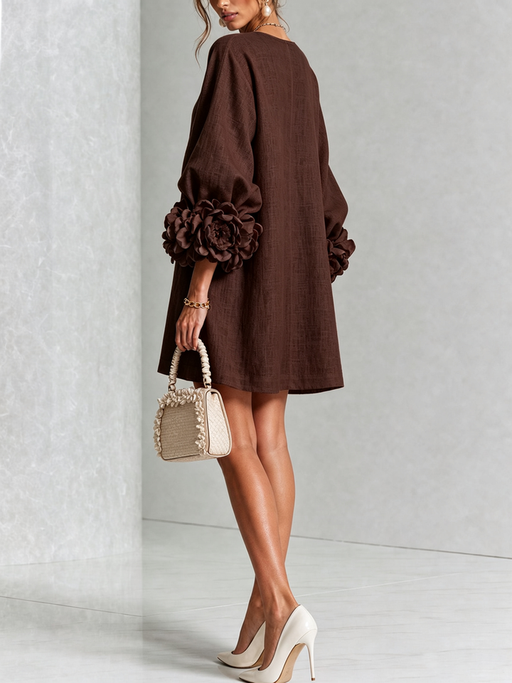 HINAN | Abito Corto Elegante con Stampa Floreale