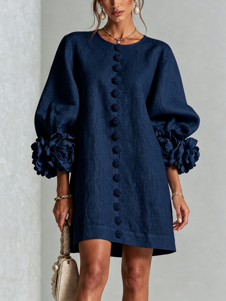 HINAN | Abito Corto Elegante con Stampa Floreale