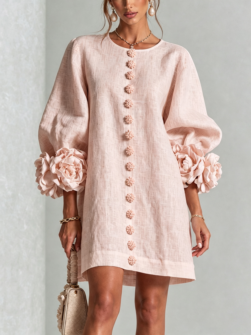 HINAN | Abito Corto Elegante con Stampa Floreale