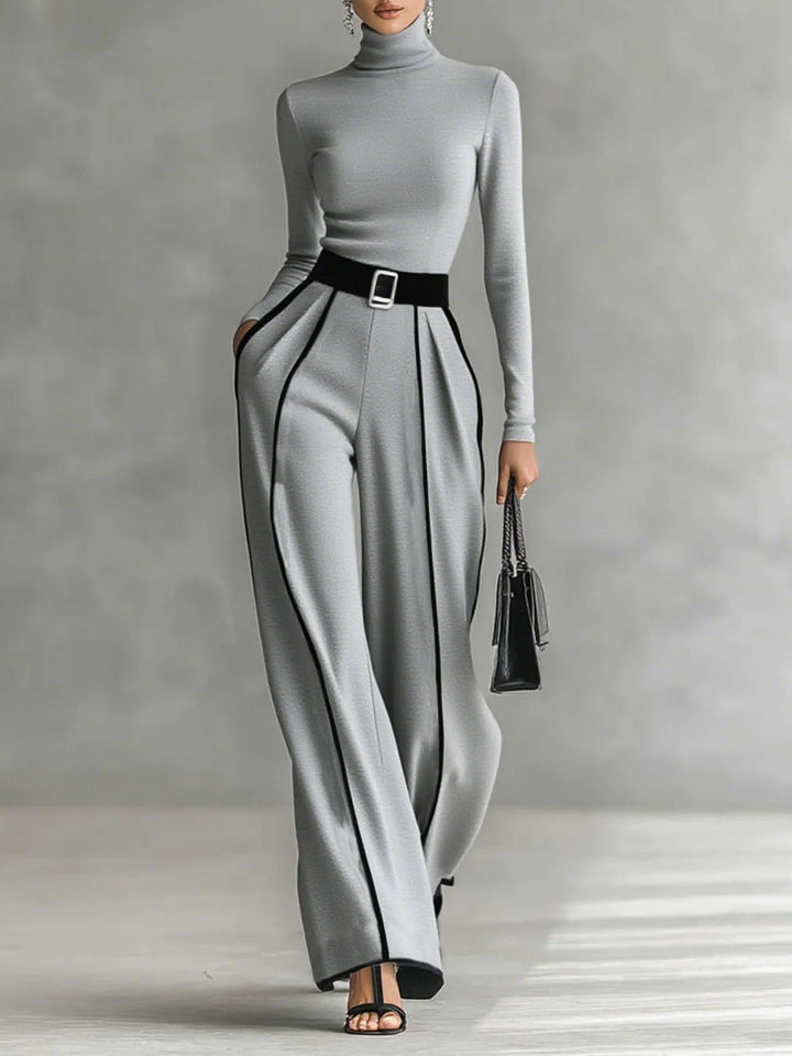 Set elegante | Top a collo alto e pantaloni