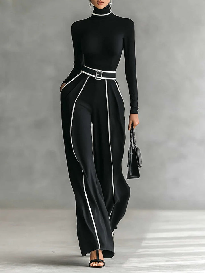Set elegante | Top a collo alto e pantaloni