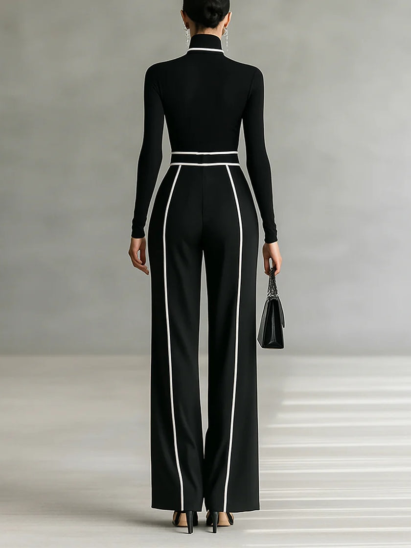 Set elegante | Top a collo alto e pantaloni