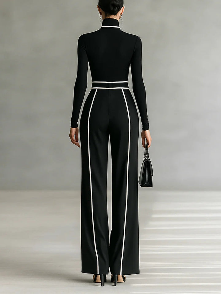 Set elegante | Top a collo alto e pantaloni