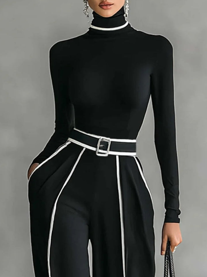 Set elegante | Top a collo alto e pantaloni