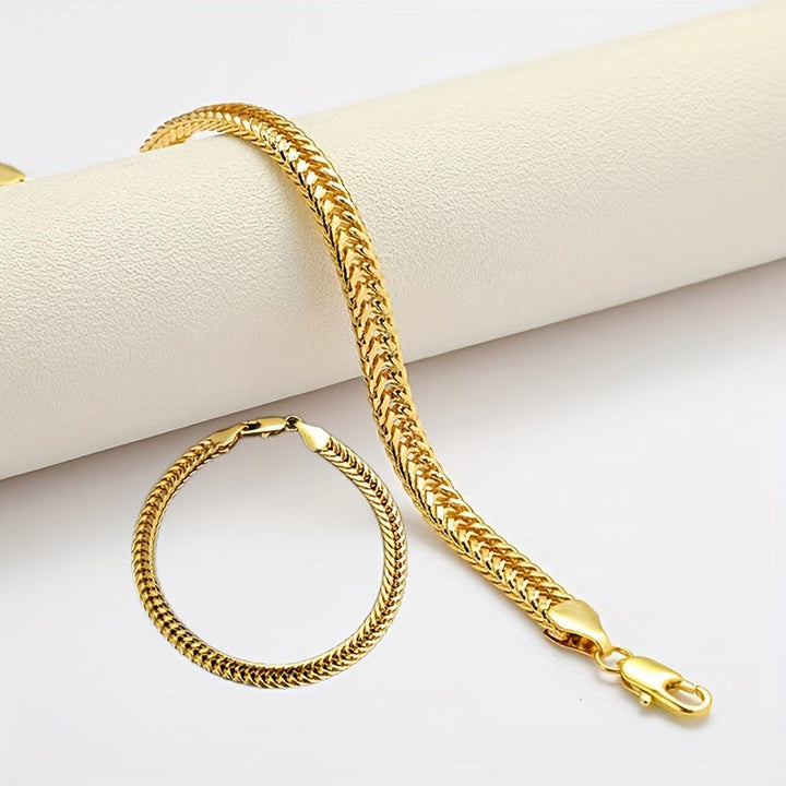 Set Collana e Bracciale a Maglia Intrecciata