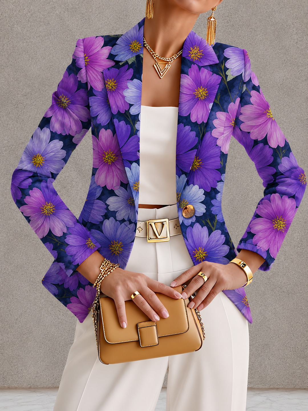 Bellamira | Blazer Donna Floreale Viola