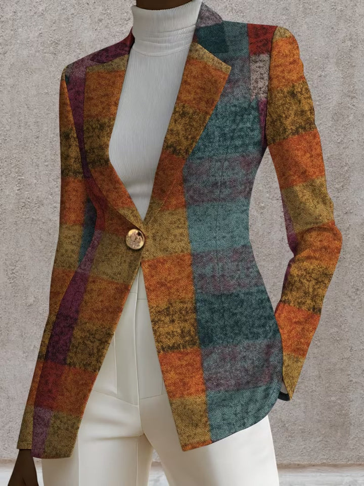 Amandine | Blazer Donna a Quadri Autunnali
