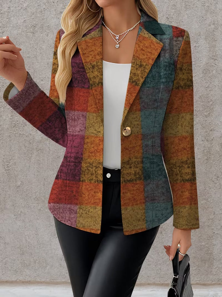Amandine | Blazer Donna a Quadri Autunnali