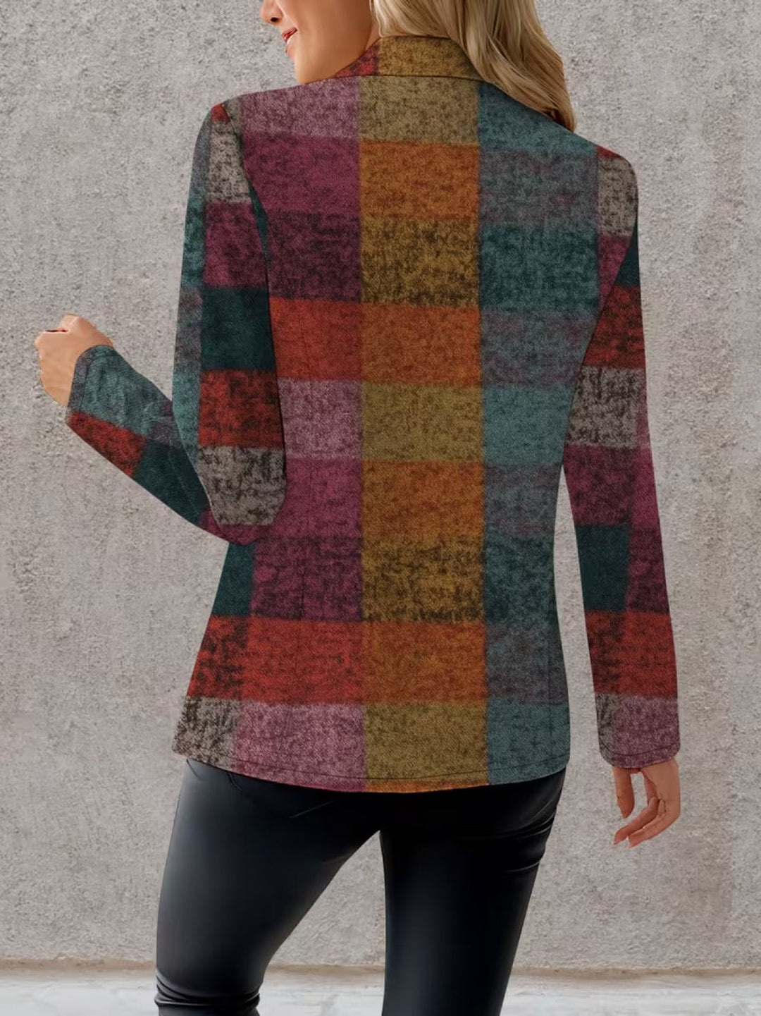 Amandine | Blazer Donna a Quadri Autunnali