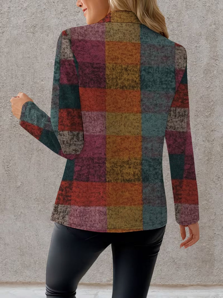 Amandine | Blazer Donna a Quadri Autunnali
