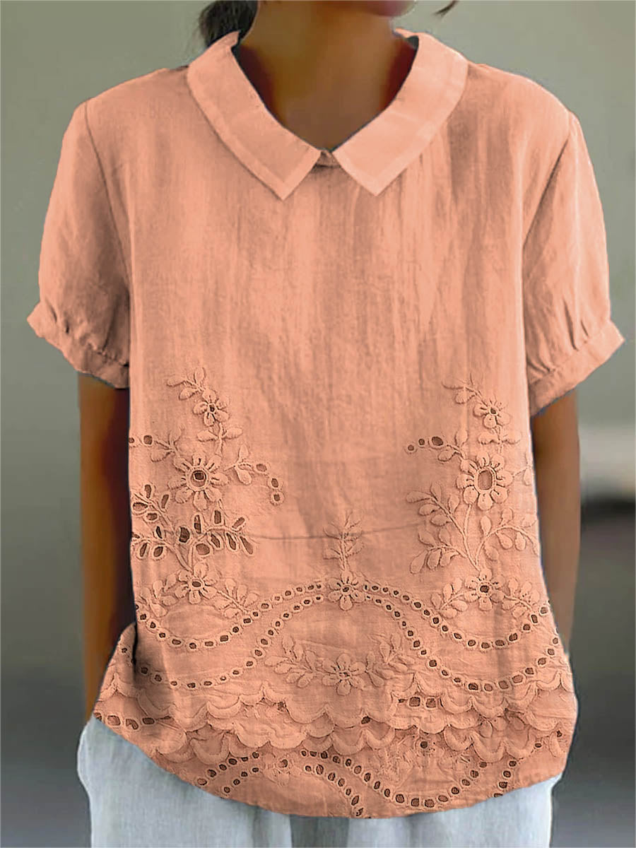 LILY | CAMICIA RICAMATA A FIORI