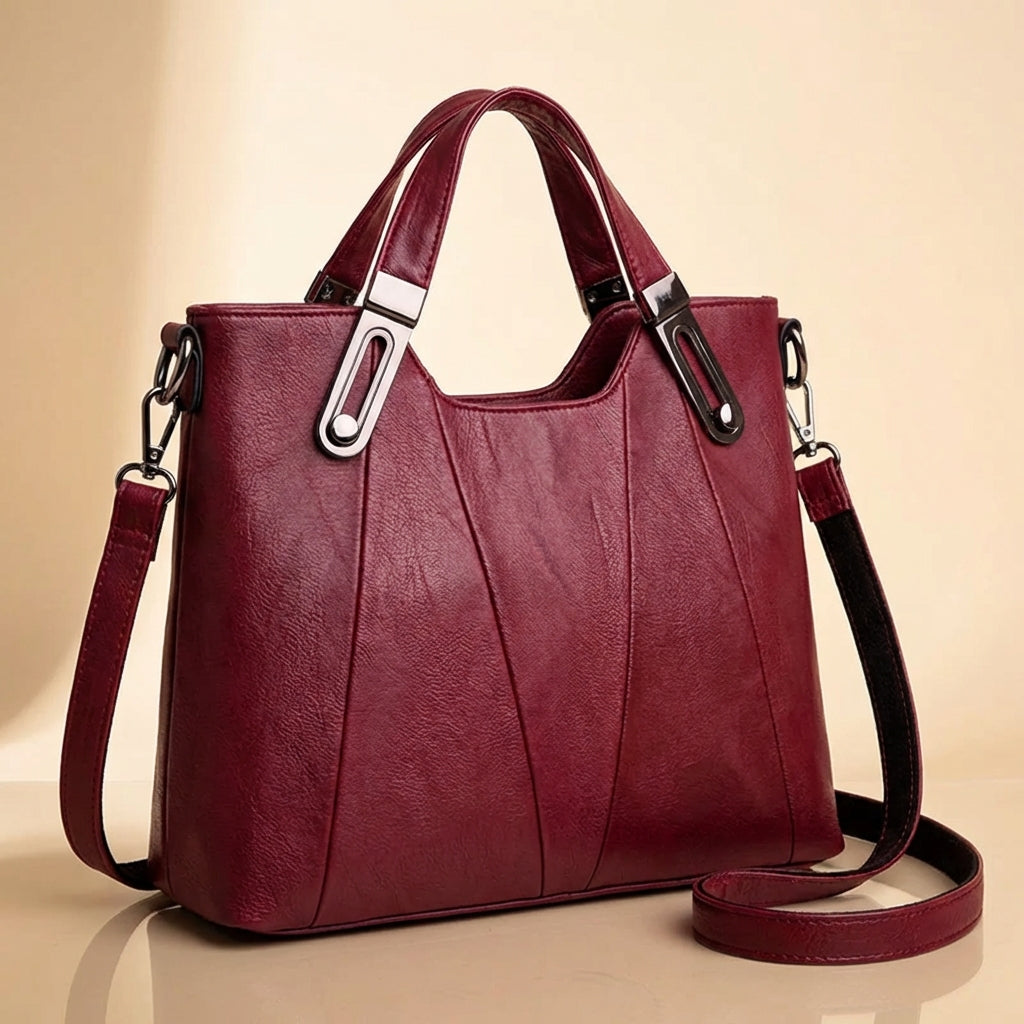 Borsa a Mano in Pelle Sienna