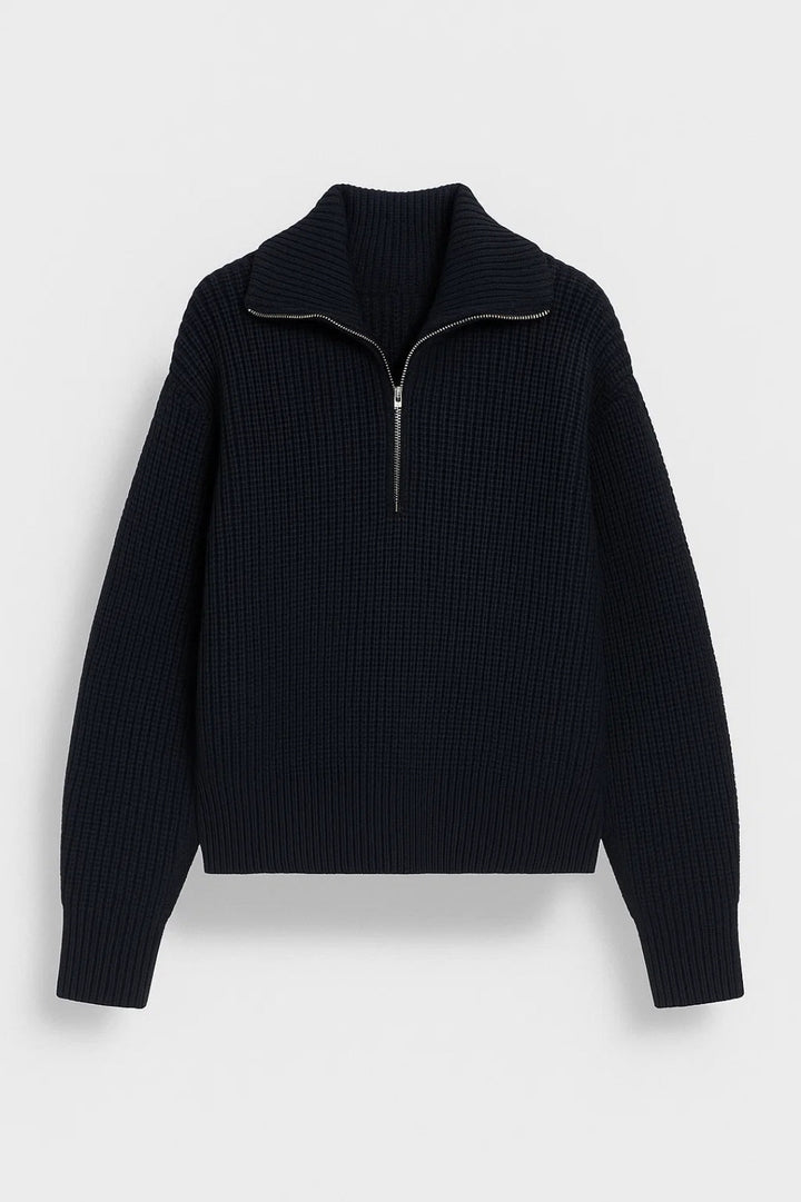 FFION | MAGLIONE CON COLLO A ZIP IN MAGLIA WAFFLE