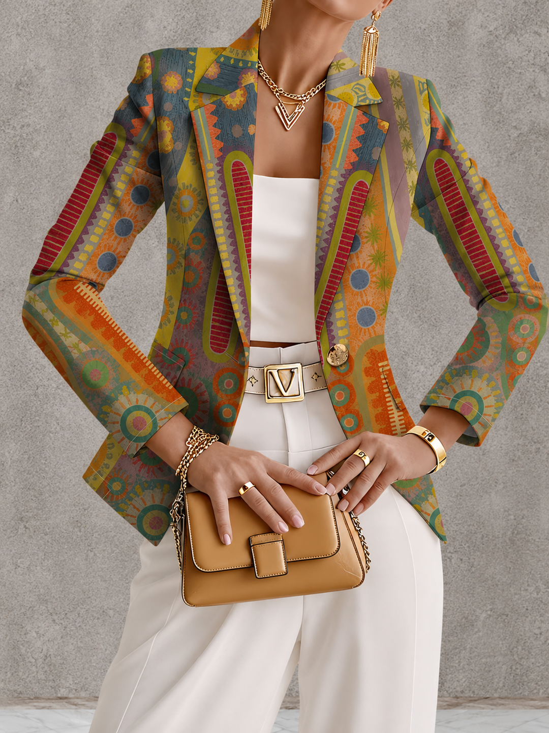 Faustine | Blazer Donna con Motivo Medaglione