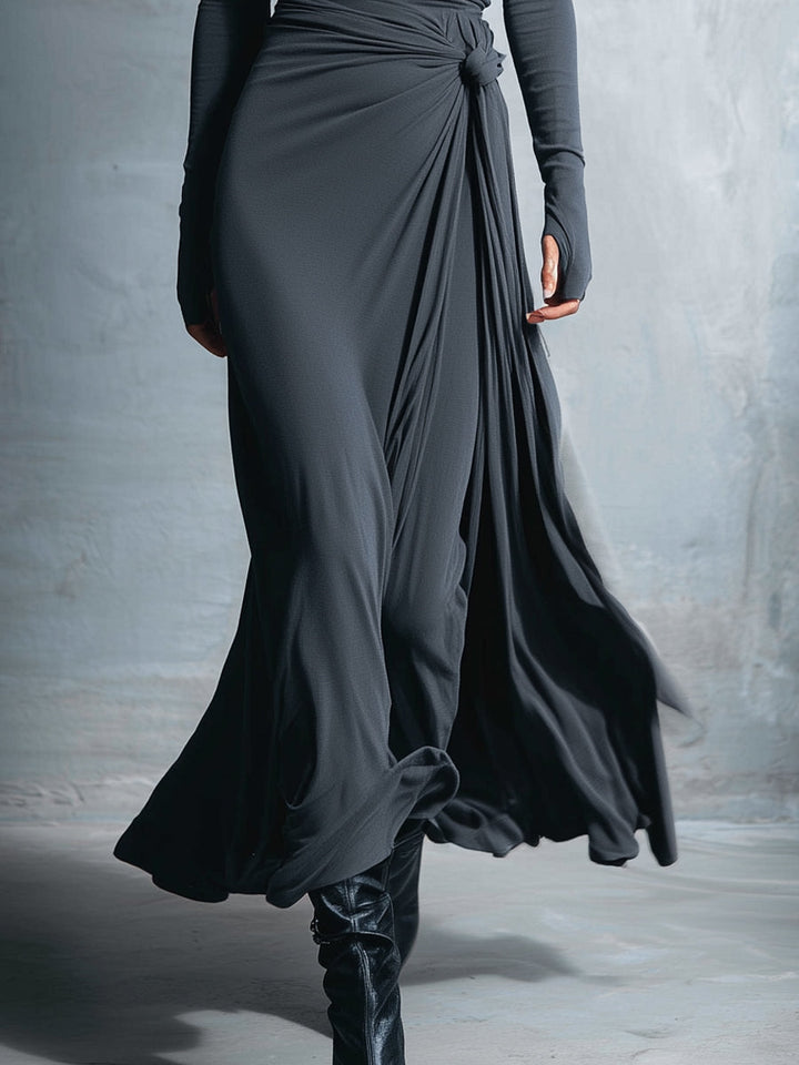 YASMINA | ABITO MAXI CON ALLACCIATURA LATERALE