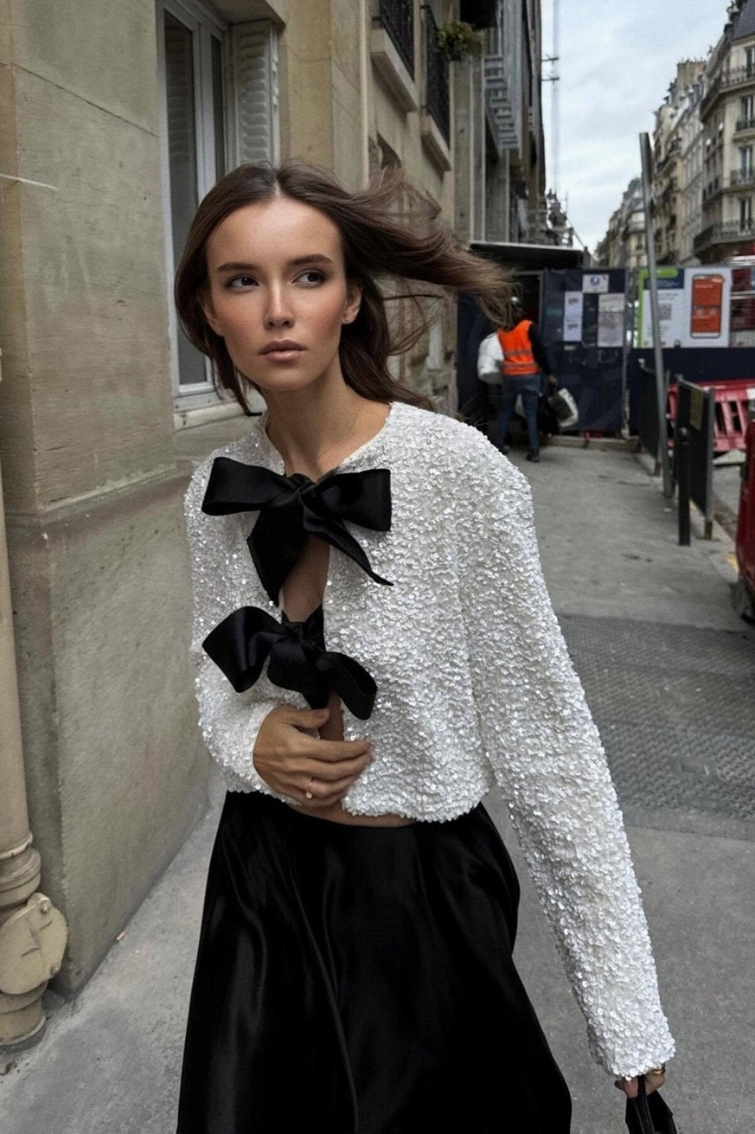 Anwen | Blusa con Fiocco e Paillettes