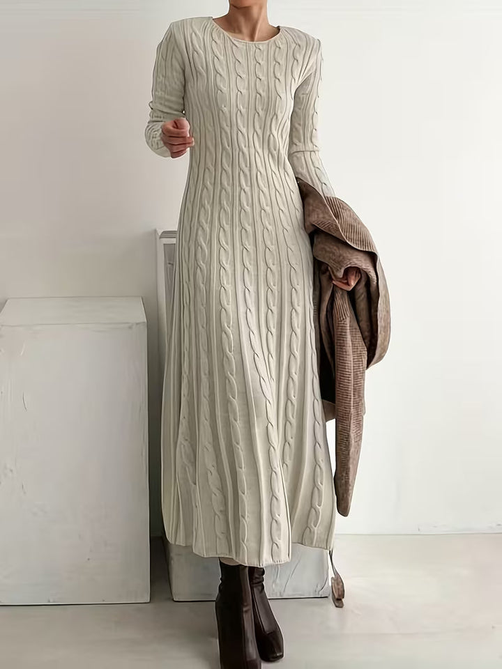 VANESSA | ABITO LUNGO IN MAGLIA A TRECCE