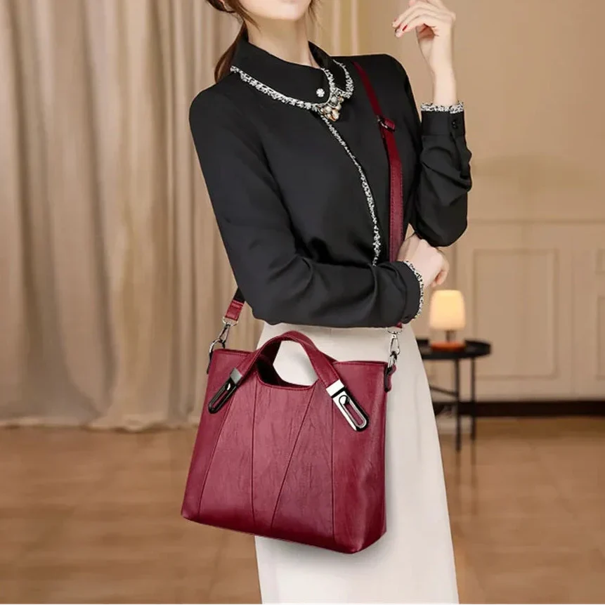 Borsa a Mano in Pelle Sienna